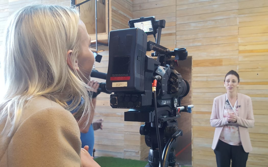 Labour Party leader Jacinda Ardern launching the party's new ad campaign.