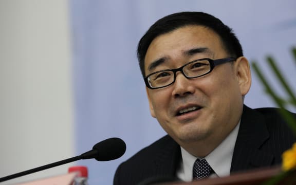 Chinese-Australian writer Yang Hengjun attends a lecture at Beijing Institute of Technology in Beijing, November 2010.