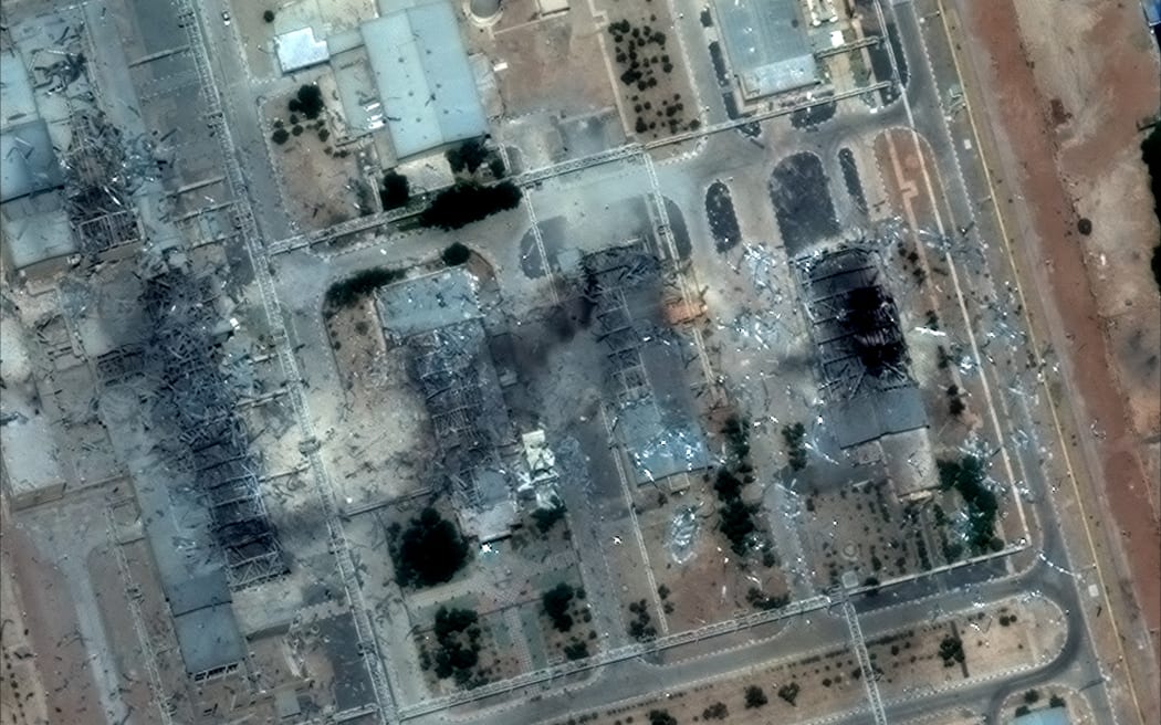 This handout satellite picture provided by Maxar Technologies and taken on June 22, 2025, shows damage after US strikes on the Isfahan nuclear enrichment facility in central Iran. President Donald Trump said US air strikes early on June 22 "totally obliterated" Iran's main nuclear sites, as Washington joined Israel's war with Tehran in a flashpoint moment for the Middle East.