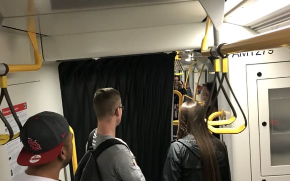 Twitter user Martin Keyte posted this image on social media after the train derailed at Britomart.