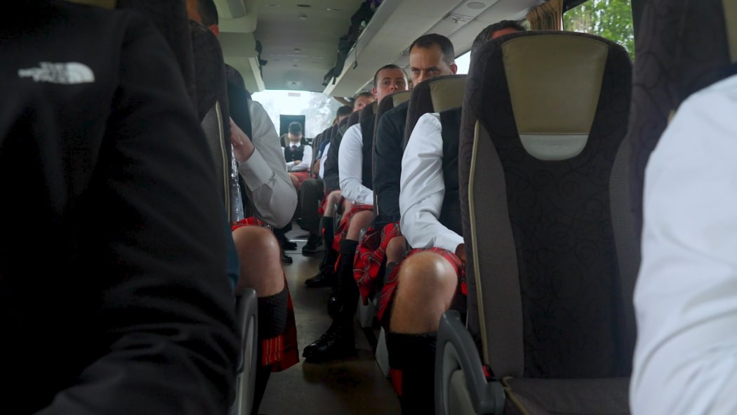 The Canterbury Caledonian Society on the bus
