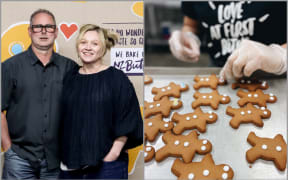 Hayley Molloy and Alistair Parker. Right: Molly Woppy Cookies