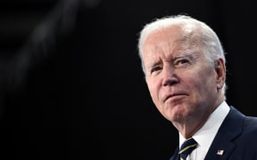 US President Joe Biden addresses media representatives during a press conference at the NATO summit in Madrid, on 30 June 2022.