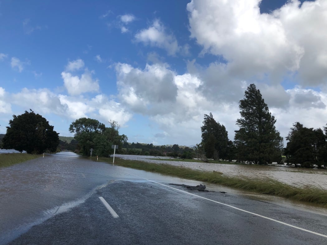 Flooding near Takaka in Golden Bay on Tuesday.