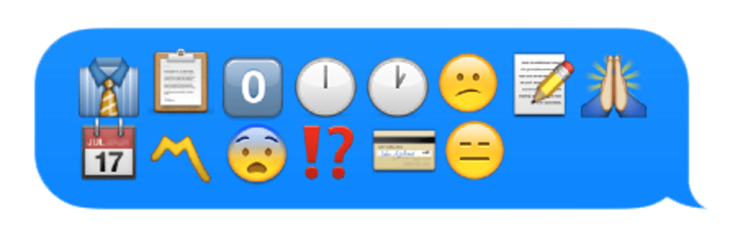 A screenshot of an iPhone message in emoji