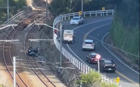 The Kāpiti rail line is suspended after a car collided with a train in Glenside, near Takapu Road Station.
