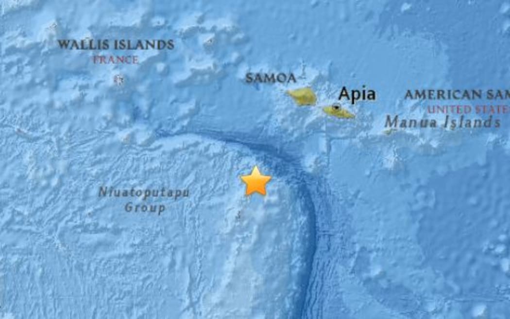 The epicentre of the 5.8 magnitude quake was situated between northern Tonga and Samoa