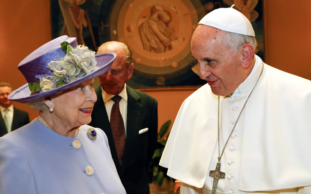 The Queen and Pope Francis at the Vatican.