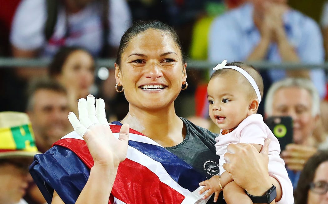 Dame Valerie Adams with daughter Kimoana.