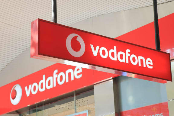 Logo of Vodafone.