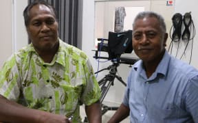 News Editor, Tibwere Bobo, and Production Trainer, Aren Baoa
