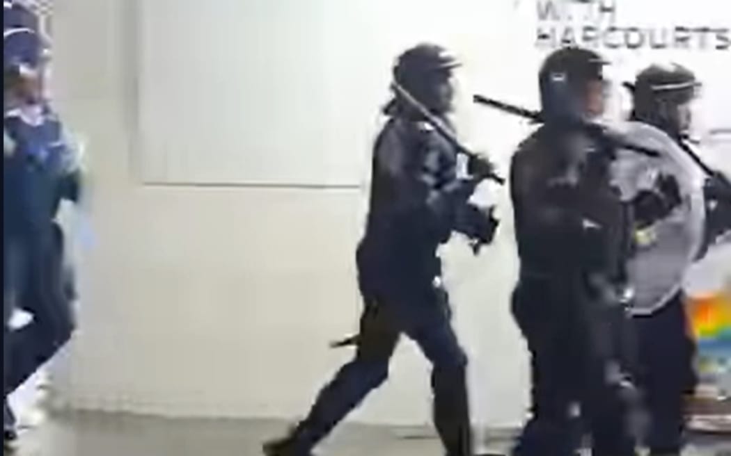 Armoured police blocked off part of State Highway 1 in Levin and the Eagle helicopter circled the town, after large groups of cars, some carrying out street racing, caused disruption on Friday 30 May, 2025, into Saturday.