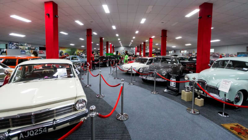 Inside the Holden Museum in New Plymouth.