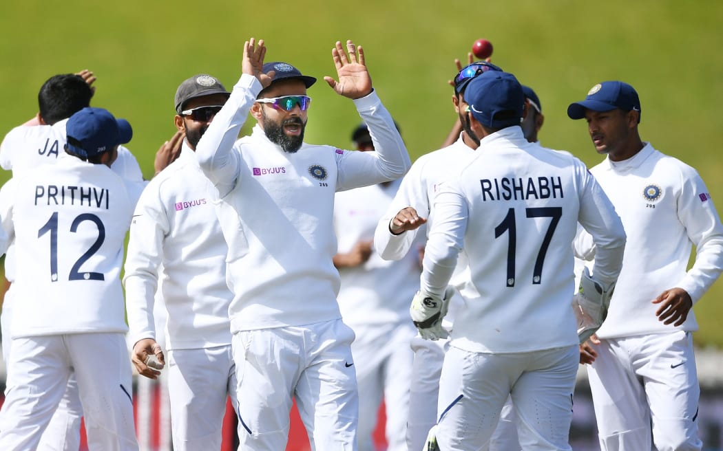 India captain Virat Kohli during one of the few moments of celebration his side had during the first test.