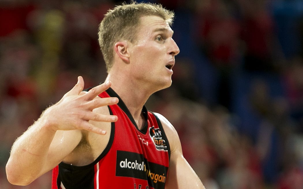 The Breakers' new signing, Rhys Carter, playing for the Perth Wildcats.