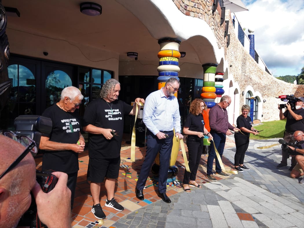 Project leaders cut the ribbon to open the centre.