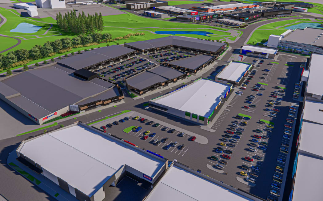 Plans for the new Kmart Westgate, with 600 car parks. New fast-food drive-through outlets off Kakano Rd are visible top right.