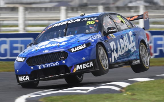 Richie Stanaway competing at the Supersprint V8 Supercars event at Pukekohe Park in November.