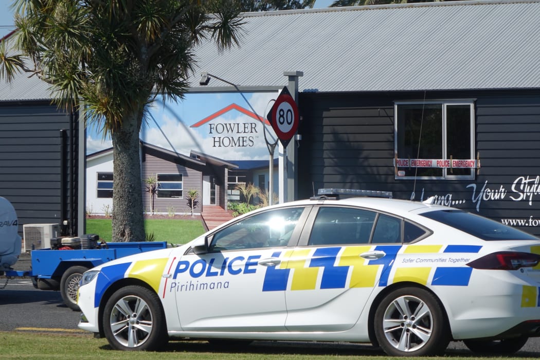 Fowler Homes Bell Block office was under police guard.