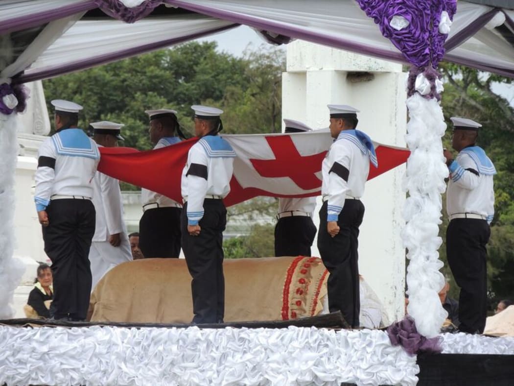 HMAF Tonga Navy flag bearers.