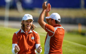 2018 Ryder Cup Europe's Tommy Fleetwood and Francesco Molinari.