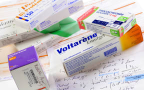 A selection of pain relief drugs, including Voltaren.