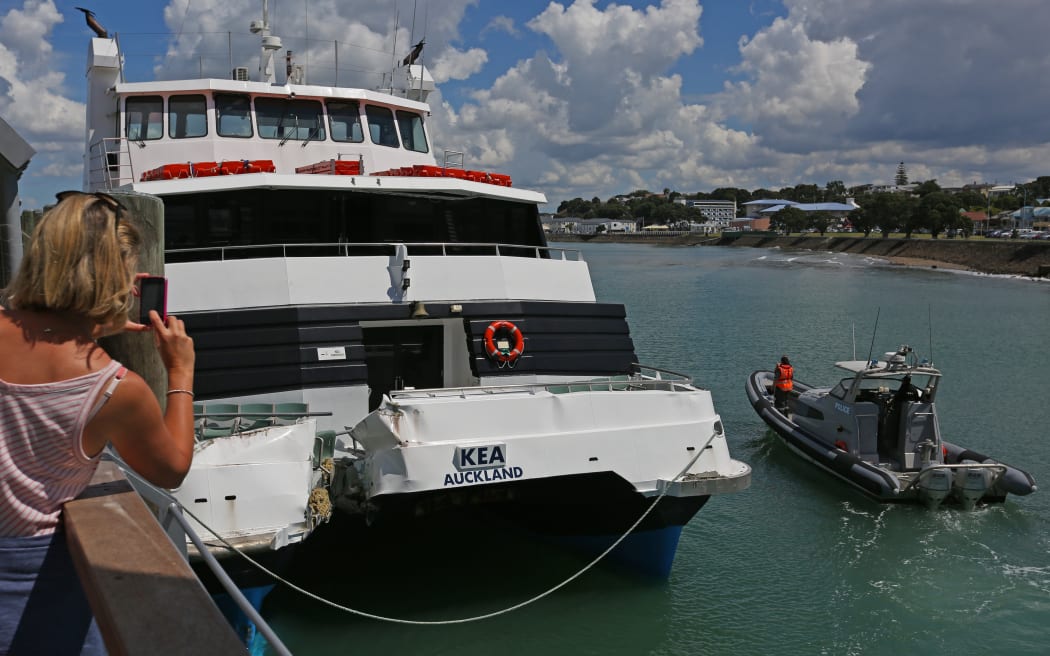 The Fuller's ferry that crashed into the wharf in Devonport.