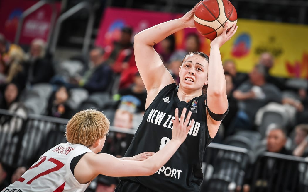 Tahlia Tupaea  during the FIBA Women's Asia Cup Semi Final basketball match between Japan and New Zealand in Sydney in 2023.
