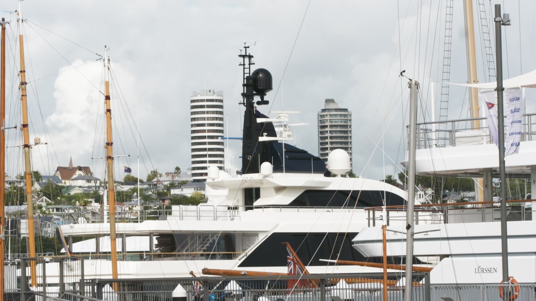 Superyachts docked in Auckland