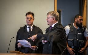 Crown Prosecutor Simon Foote QC (left) and Defence lawyer David Jones QC.