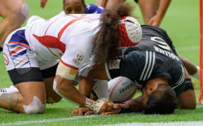 All Black  Sevens player Dylan Collier in action against thr USA.