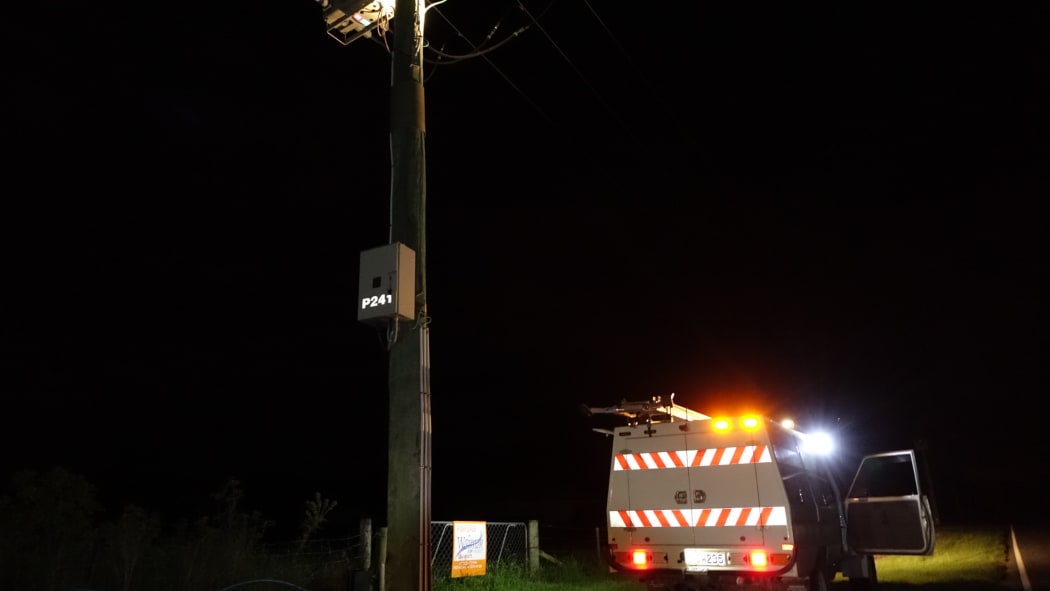A lines company worker in North Canterbury.