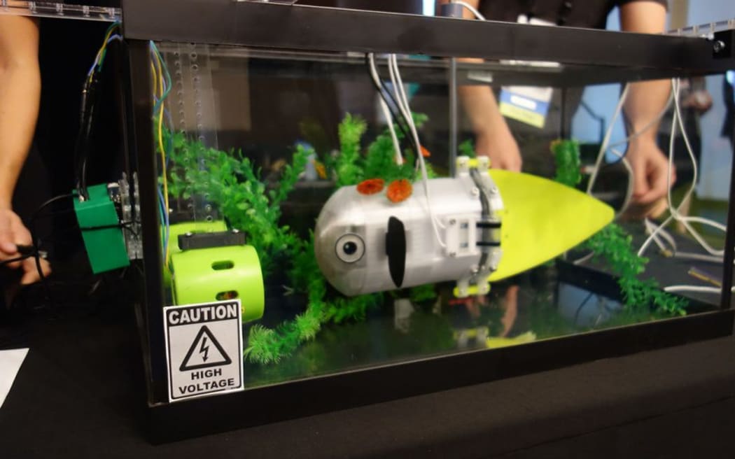 The robot fish combines artificial muscle and underwater sensor technologies.