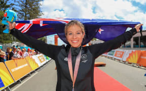 New Zealand's Alana Barber takes silver in the womens 20km race walk, Commonwealth Games, Gold Coast, Australia. Sunday 8 April, 2018. Copyright photo: John Cowpland / www.photosport.nz