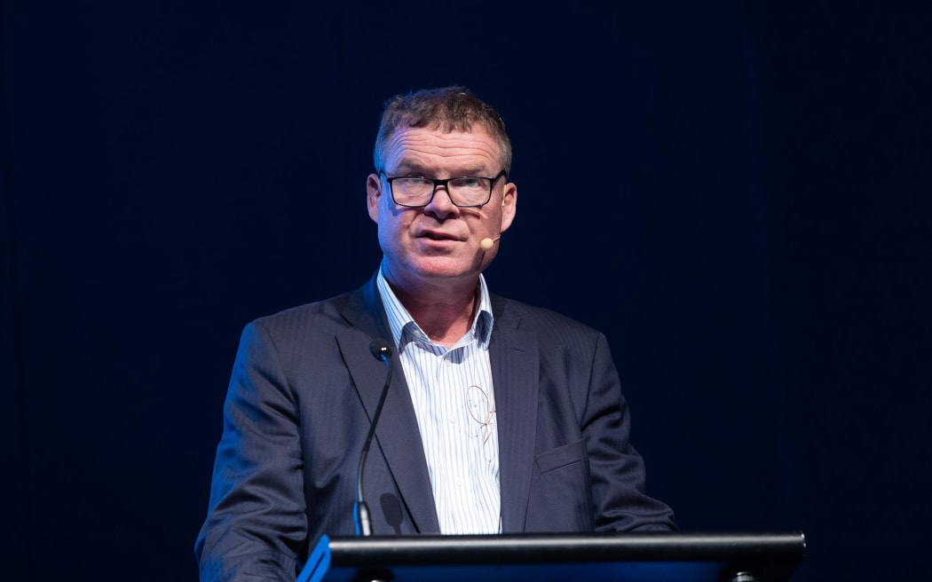 Todd Charteris, chief executive of Rabobank, at the Primary Industries New Zealand Summit in Christchurch.