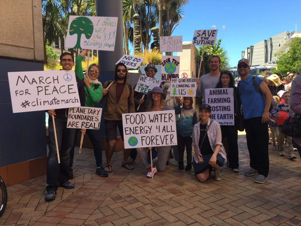 Kiwi Connect at the Wellington climate march
