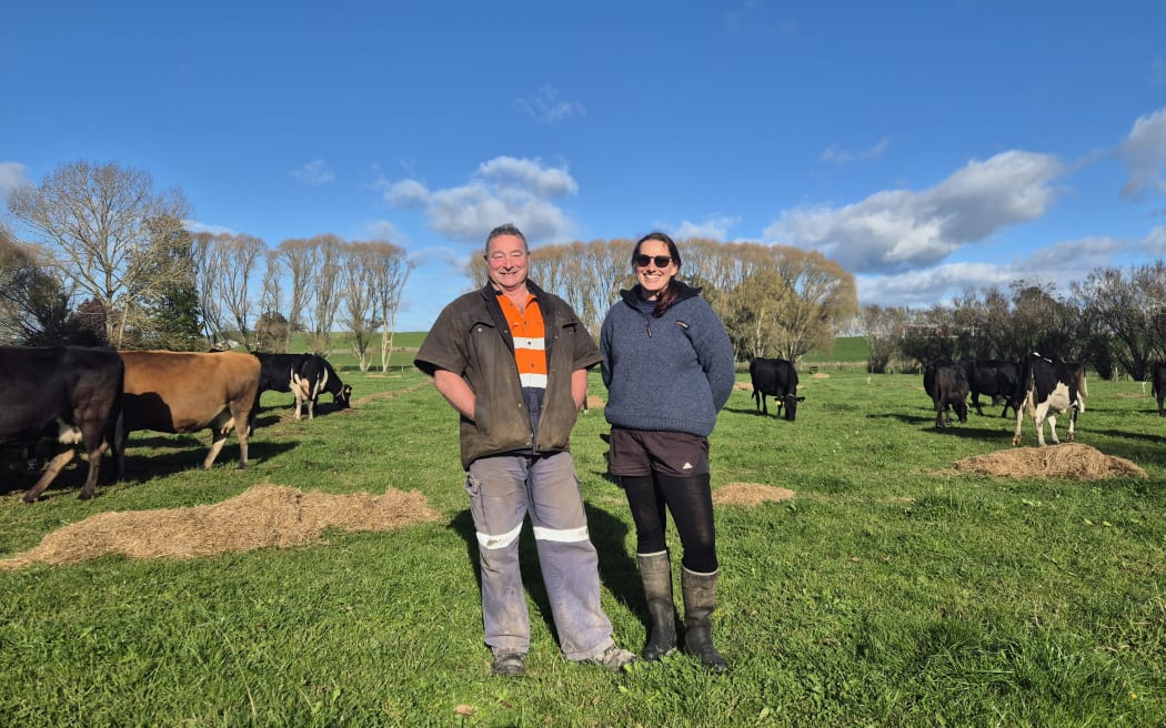Brett Coubrough and his daughter Linda checking on their cows.