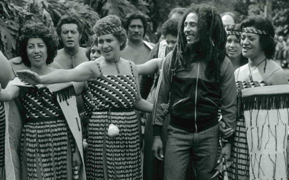 Jamaican musician Bob Marley on a visit to Aotearoa in 1979