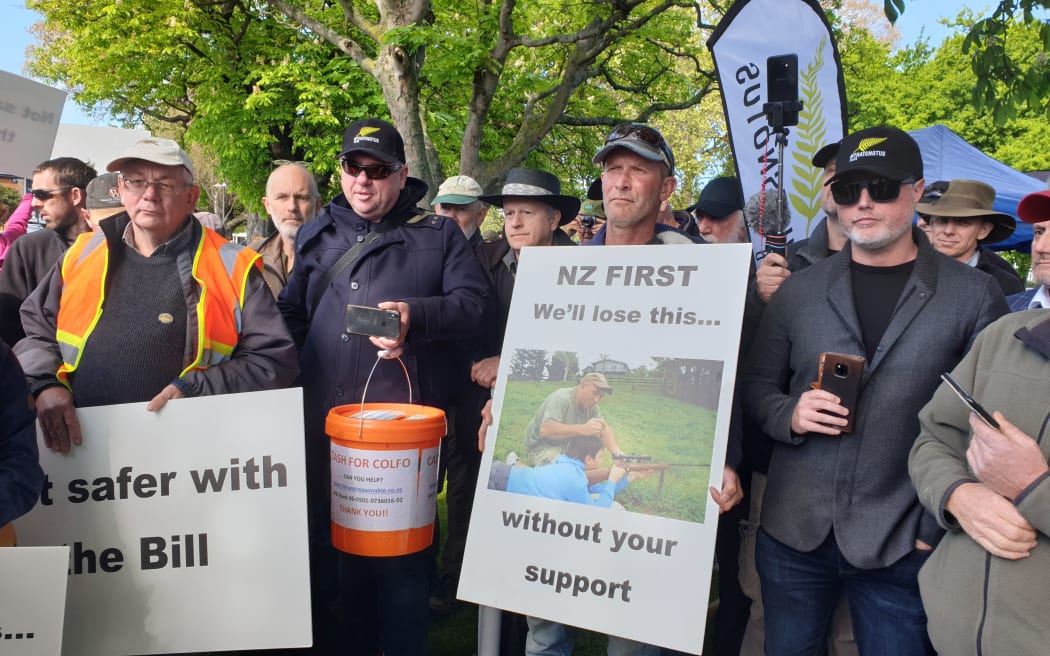 Gun owners protesting in Christchurch