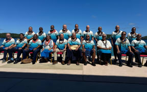 The leaders of Pacific islands at the Pacific Islands Forum have a picture taken on Vava'u Island before heading into the leaders' retreat talks.