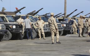 Forces loyal to Libya's UN-backed unity government arrive in Tajura, a coastal suburb of the Libyan capital Tripoli, on 6 April, 2019.