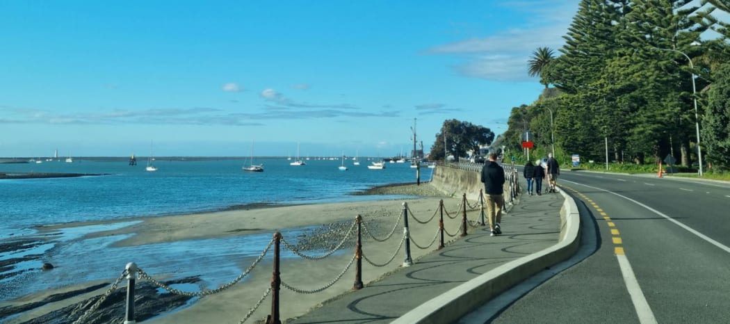 Nelsonians enjoying the sun around Rocks Road.