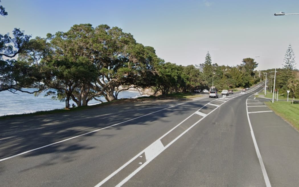 The stretch of road next to Hatfields Beach, where the speed limit is rising from 50 km/h to 70 km/h.