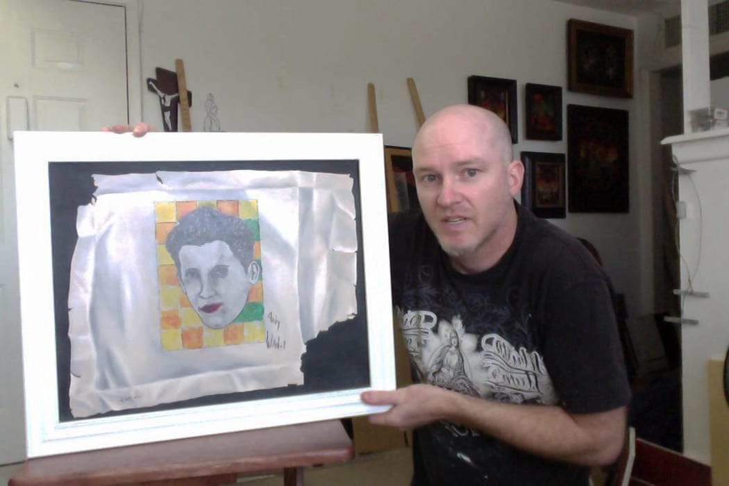 New Zealand artist Matt Couper rises in Las Vegas, Nevada.