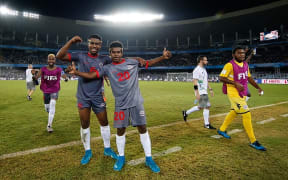 New Caledonia celebrate a famous draw against Japan at the Men's Under 17 World Cup.