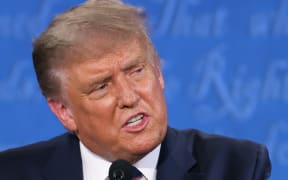 US President Donald Trump at the first presidential debate with Democrat nominee Joe Biden.