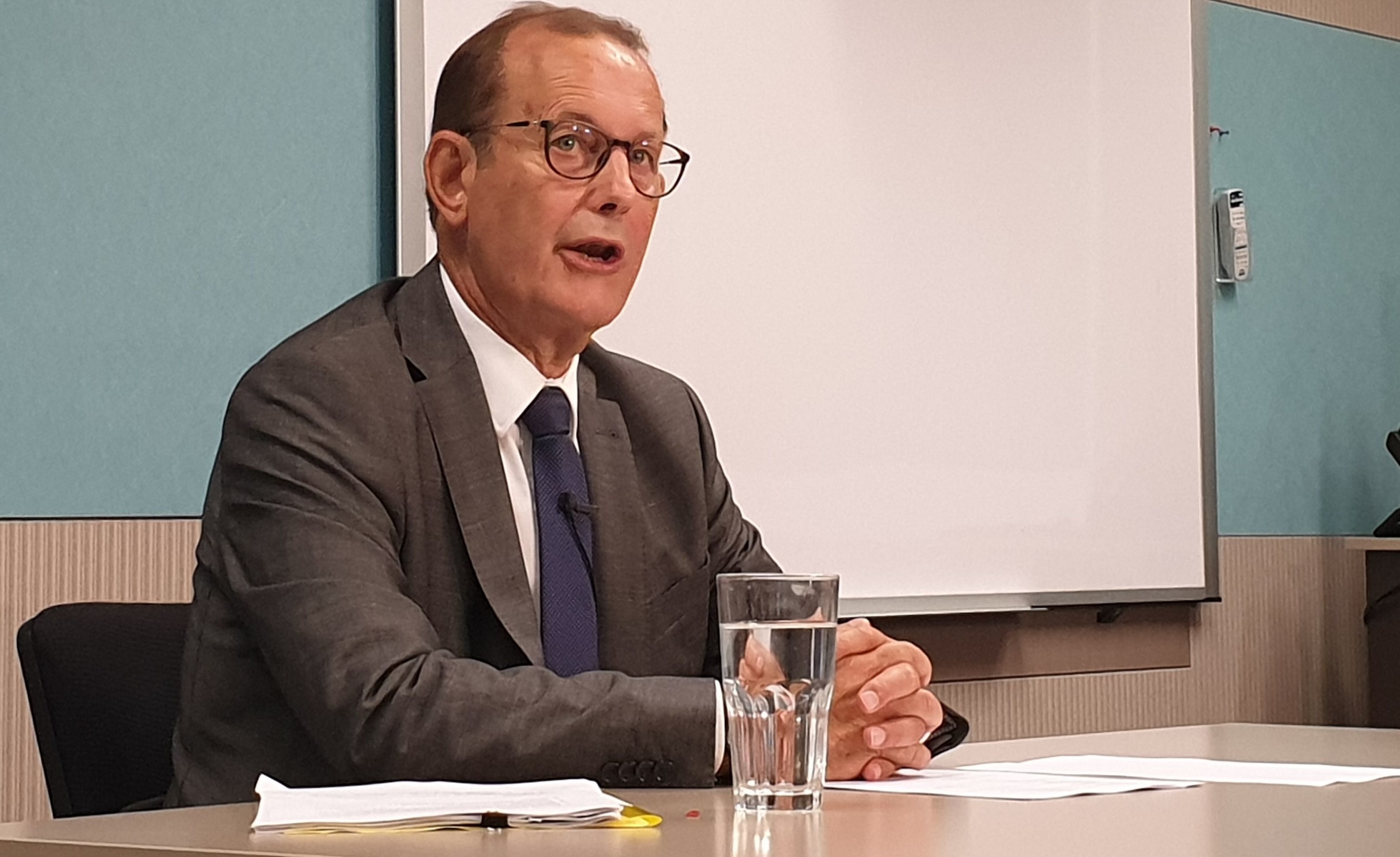 IPCA chair, Judge Colin Doherty, at the press conference ahead of the official release of the joint report with police into pursuits.