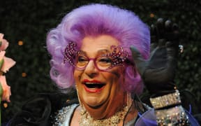 (Australian comedian, actor and author Barry Humphries, dressed as his alter ego, Dame Edna Everage, at a press conference in Sydney on 5 July, 2012.