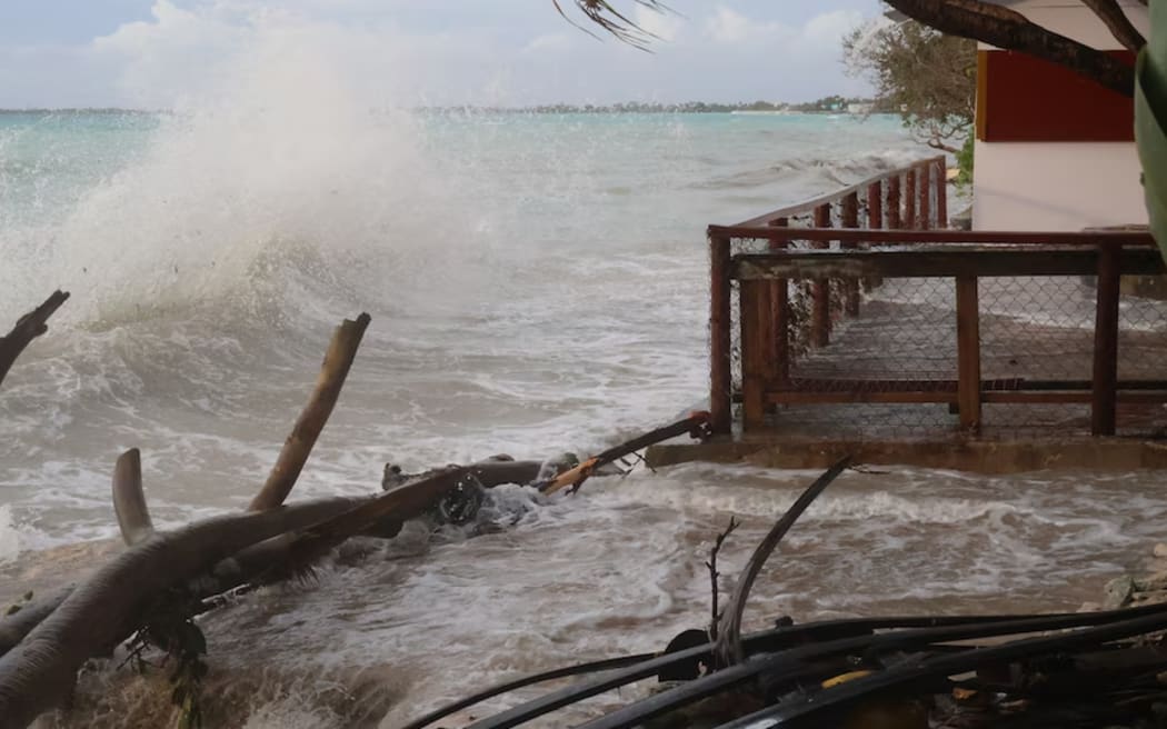 Pacific nations like Tuvalu face an existential threat from rising sea levels. (Supplied: Tuvalu Meteorological Service)