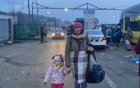 Sofia Koczmar at Polish border in Ukraine